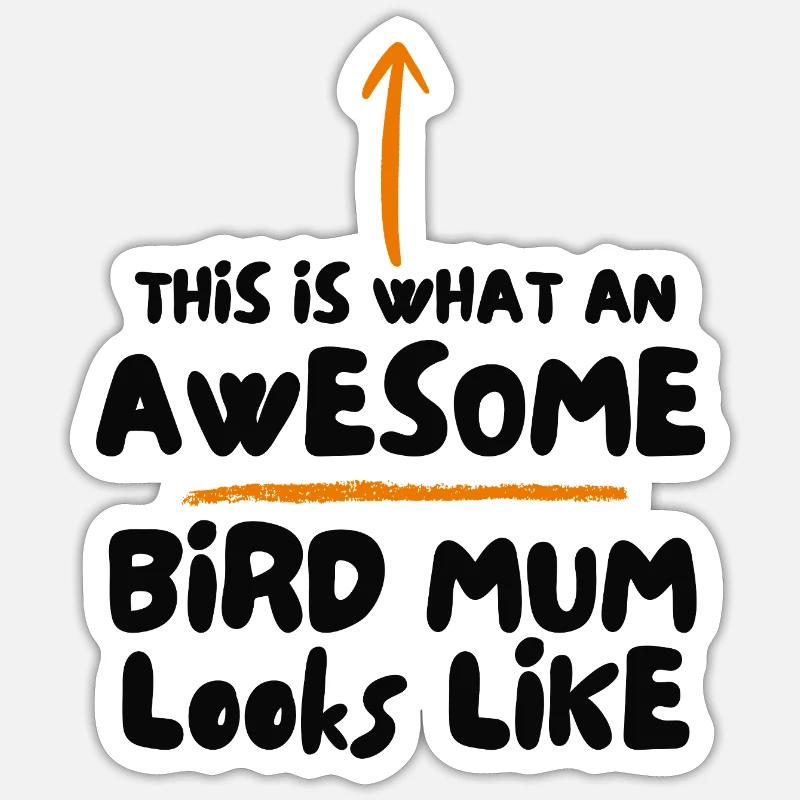 Maman oiseau Propriétaire de perroquet - Sticker taille S (10 x 10 cm) - blanc mat