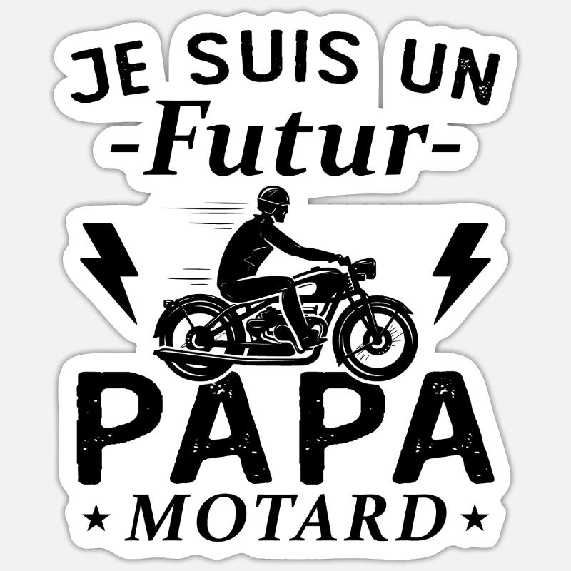 Ich bin ein werdender Biker-Vater - Sticker Größe S (10 x 10 cm) - Mattweiß