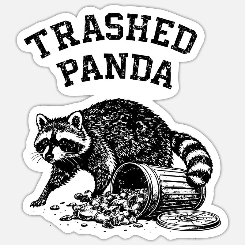 Trashed Panda - Sticker size S (10 x 10 cm) - white matte