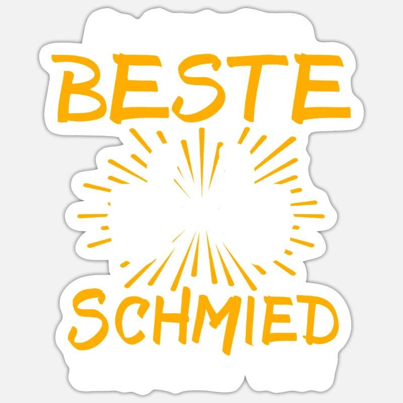 Idée de cadeau pour forgeron - Sticker taille S (10 x 10 cm) - blanc mat