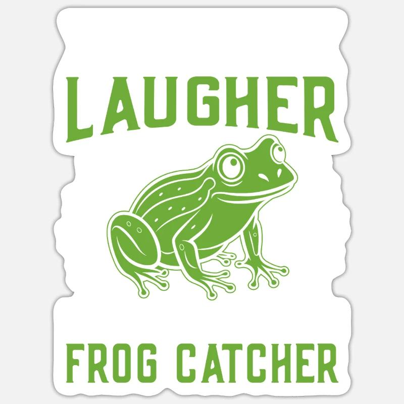 Frog Catcher Full-Time Laugher Frog - Sticker Größe S (10 x 10 cm) - Mattweiß