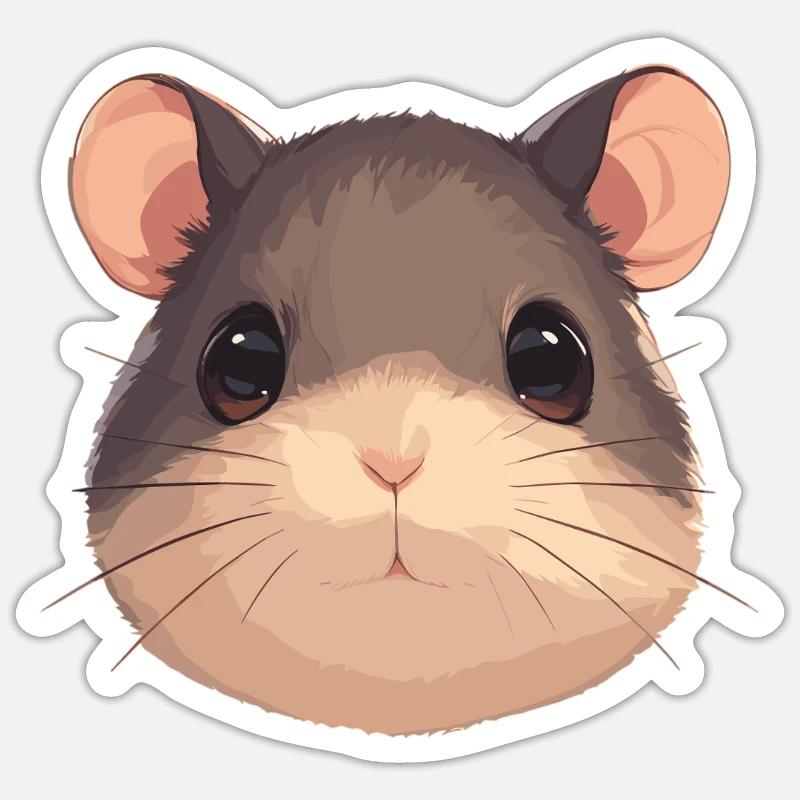 Ratten Ratte - Sticker Größe S (10 x 10 cm) - Mattweiß