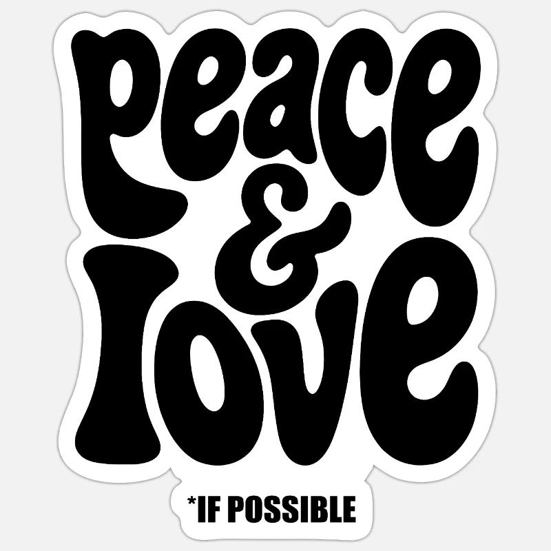 PEACE LOVE #1 - let's talk - Sticker taille S (10 x 10 cm) - blanc mat