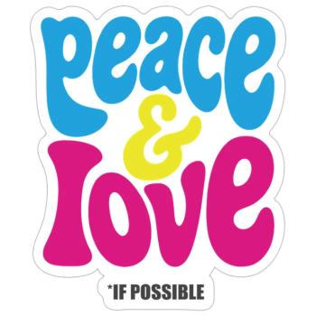 PEACE LOVE #4 - let's talk - Sticker size S (10 x 10 cm) - white matte - Front