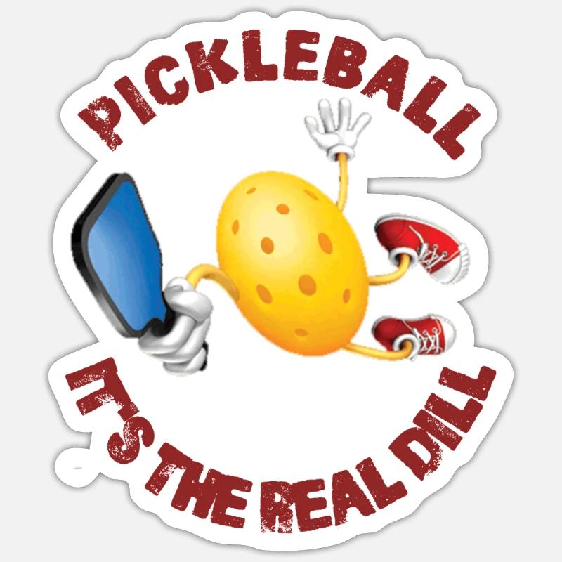 Pickleball Its The Real Dill - Sticker size S (10 x 10 cm) - white matte
