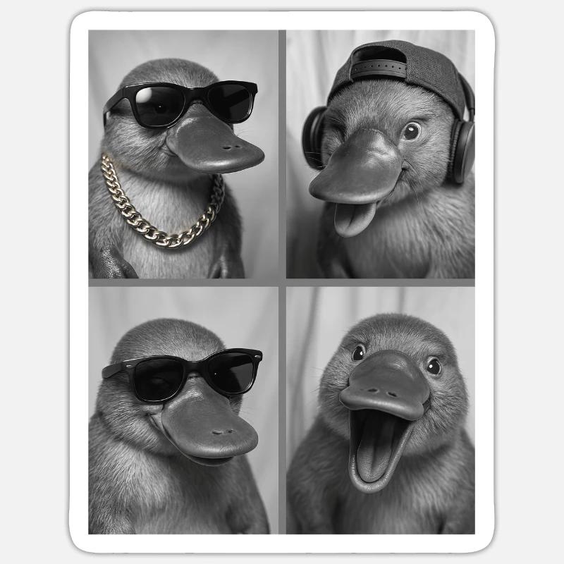 Platypus - Sticker Größe S (10 x 10 cm) - Mattweiß