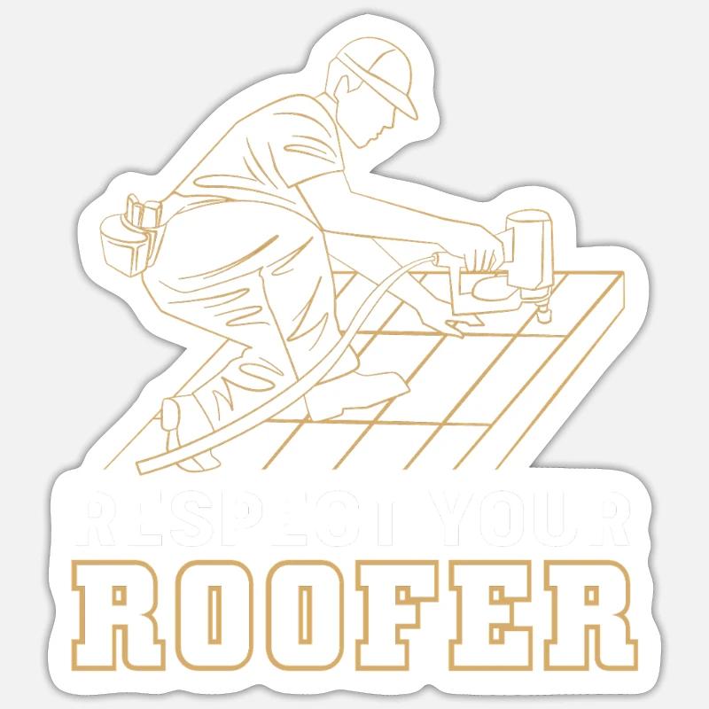 Dachdecker Handwerker Beruf Spruch - Sticker Größe S (10 x 10 cm) - Mattweiß