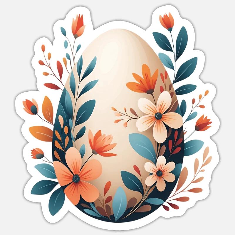 Spring Flower Egg Sticker size S (10 x 10 cm)