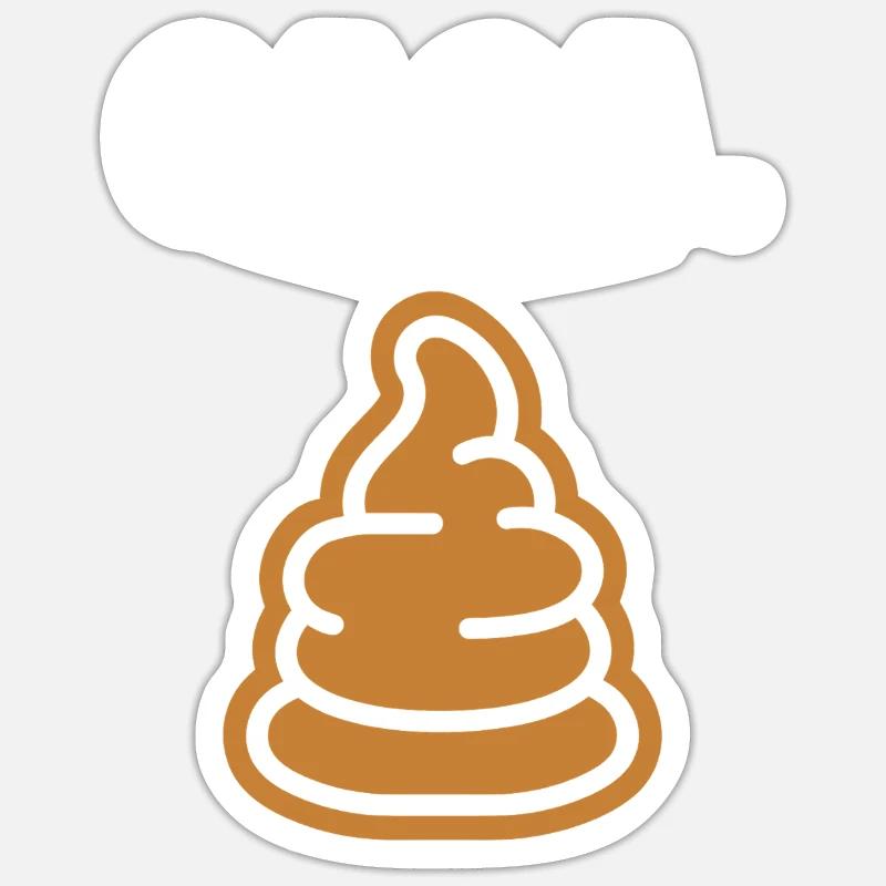 caca - Sticker taille S (10 x 10 cm) - blanc mat