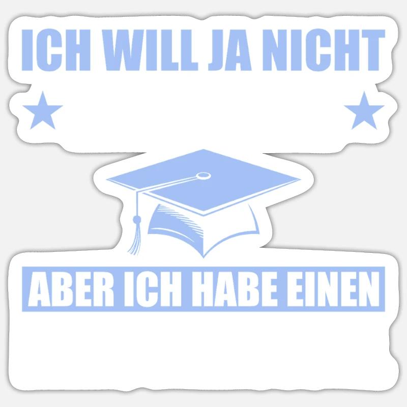 Mastertitel Studium Abschluss Masterprüfung - Sticker Größe S (10 x 10 cm) - Mattweiß