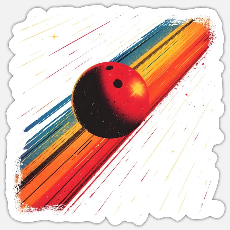 Boule de bowling des années 90 - Sticker taille S (10 x 10 cm) - blanc mat