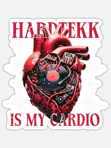 Hardtekk Is My Cardio Tekke Ostdeutschland - Sticker Größe S (10 x 10 cm) - Mattweiß
