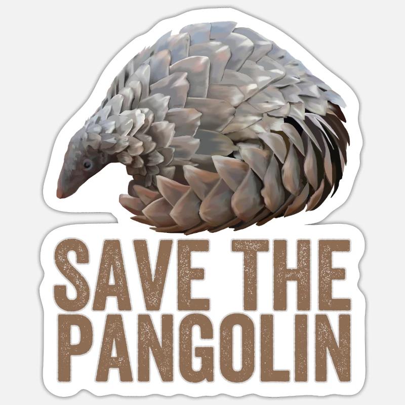 Rettet das Pangolin - Sticker Größe S (10 x 10 cm) - Mattweiß
