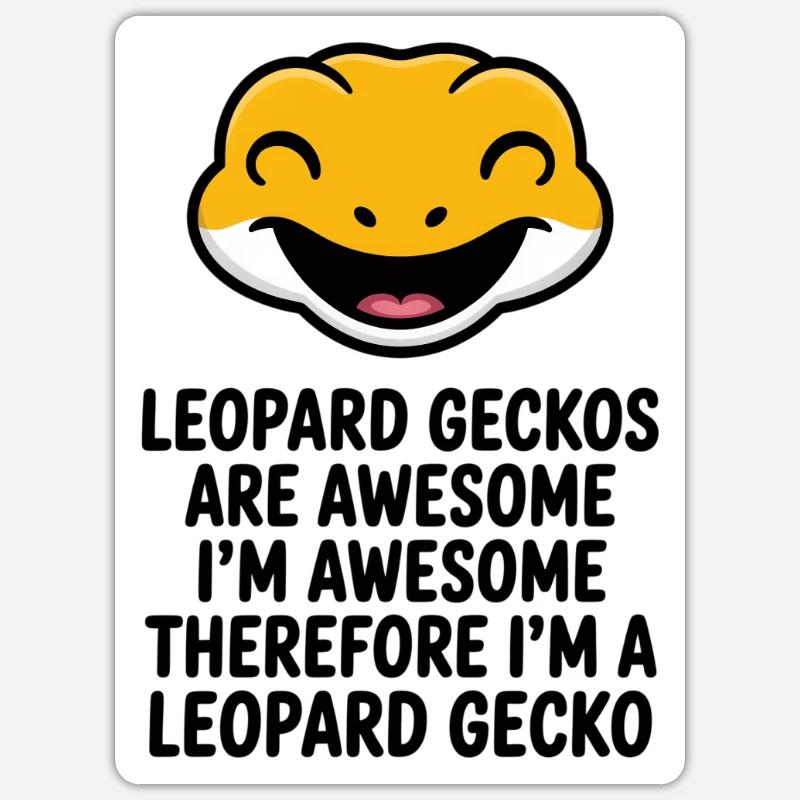 Léopardgecko - Sticker taille S (10 x 10 cm) - blanc mat