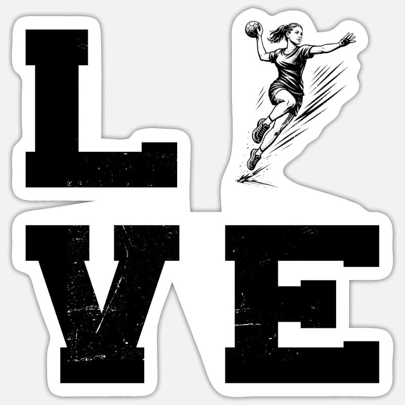 In a nutshell, women's handball - Sticker size S (10 x 10 cm) - white matte