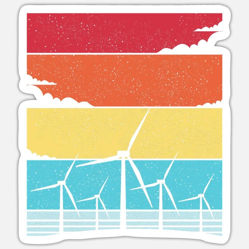 Énergie éolienne Éolienne Éolienne Sticker taille S (10 x 10 cm)