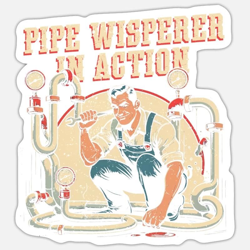 Pipe Layer Pipe Builder Pipe Whisperer - Sticker size S (10 x 10 cm) - white matte