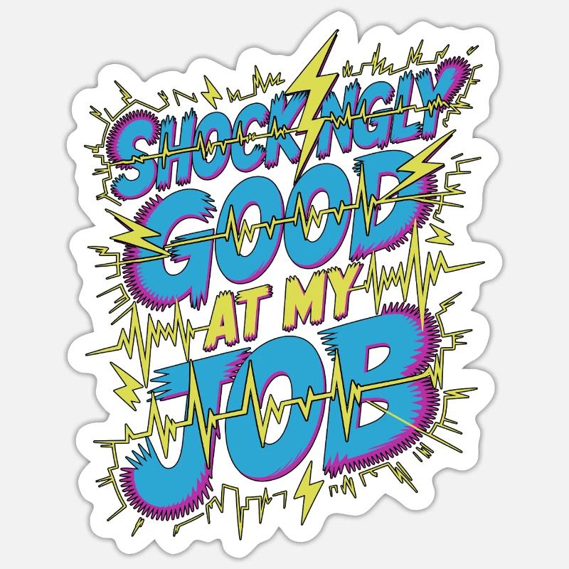 Cardiac Tech Shockingly Good Pacemaker Technician Sticker Größe S (10 x 10 cm)