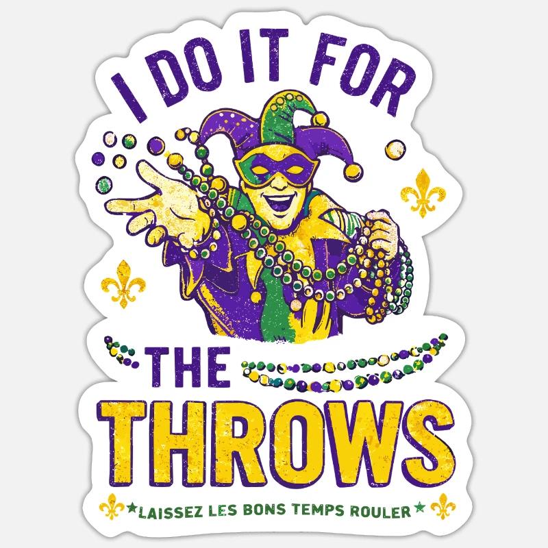 Mardi Gras Jester Beads - Sticker Größe S (10 x 10 cm) - Mattweiß