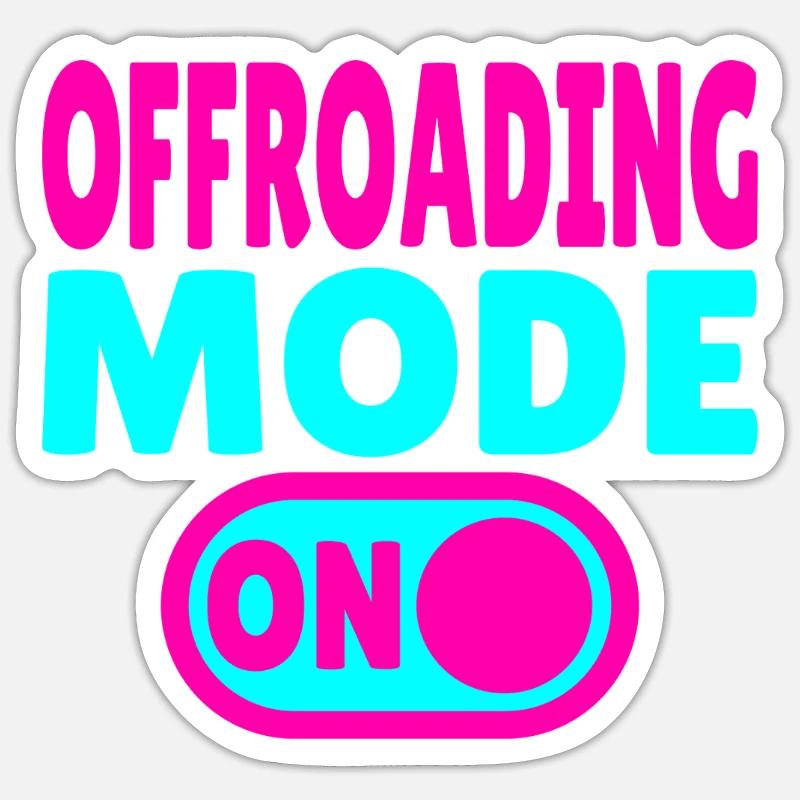 Mode tout-terrain ACTIVÉ – Aventure tout-terrain - Sticker taille S (10 x 10 cm) - blanc mat
