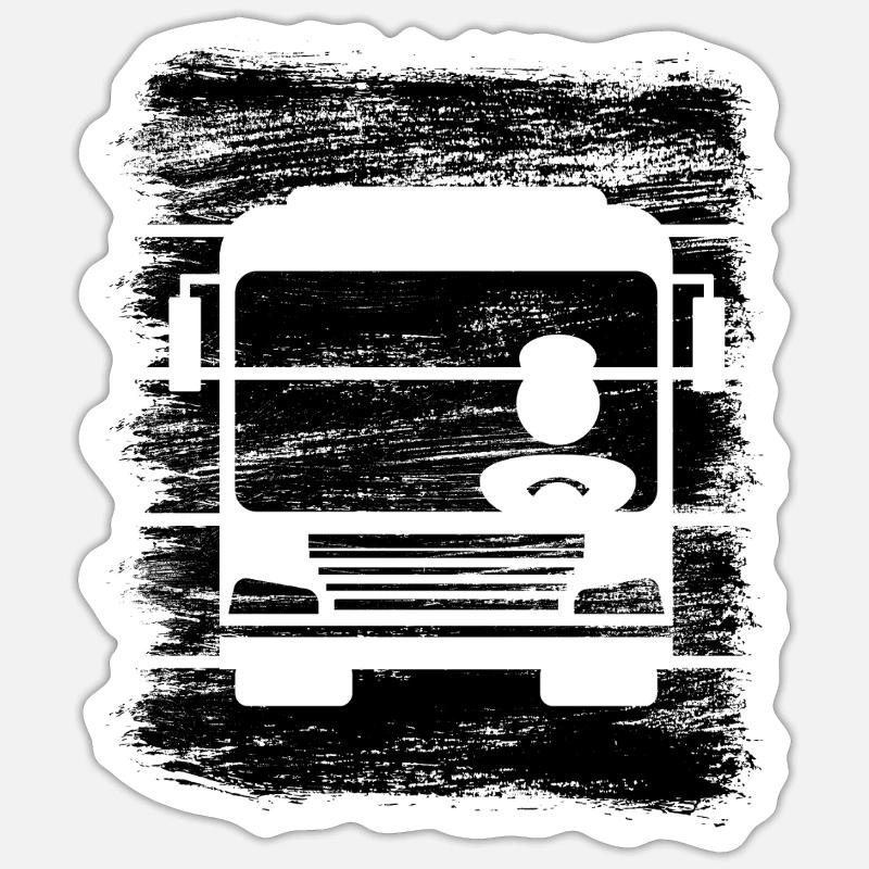 Busfahrer - Sticker Größe S (10 x 10 cm) - Mattweiß