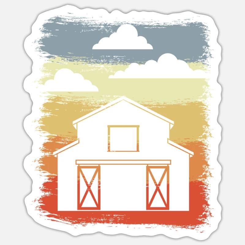 Retro Scheune Sticker Größe S (10 x 10 cm)
