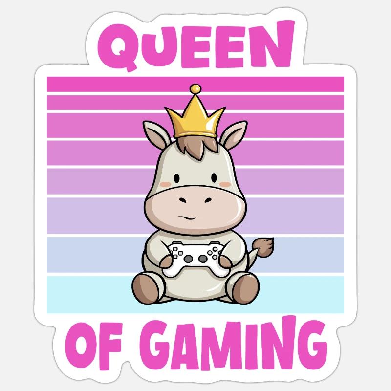 Game Queen Controller - Sticker size S (10 x 10 cm) - white matte
