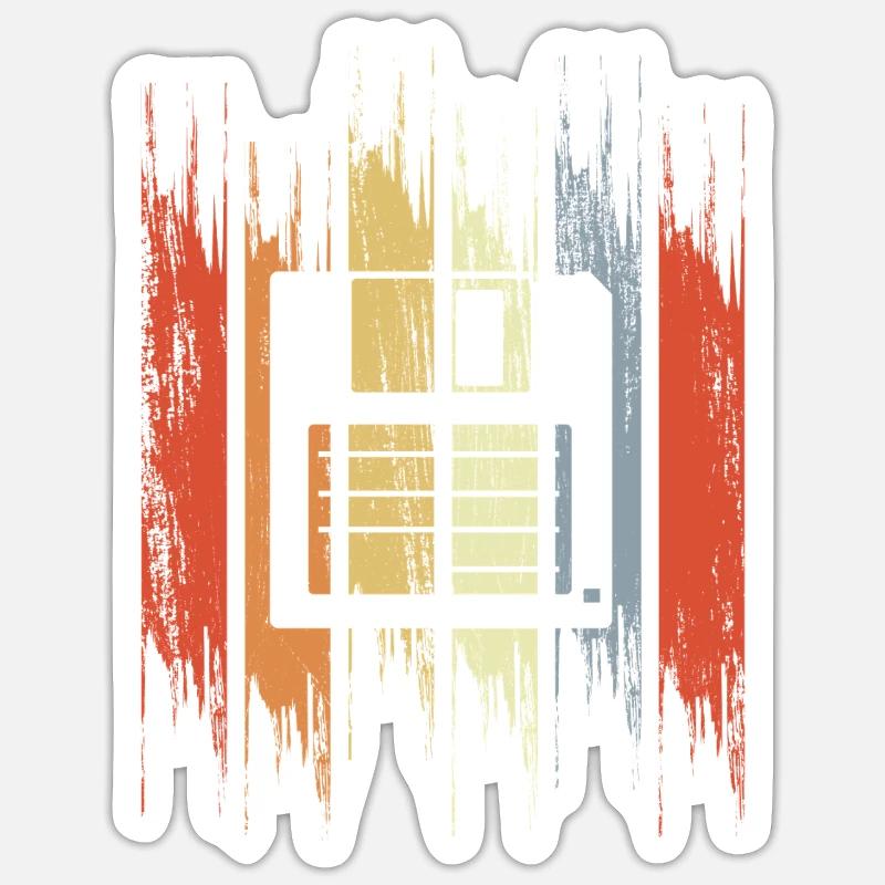 Retro Floppy Disk - Sticker size S (10 x 10 cm) - white matte