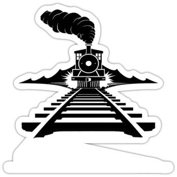 Croquis ferroviaire - Sticker taille S (10 x 10 cm) - blanc mat - Devant