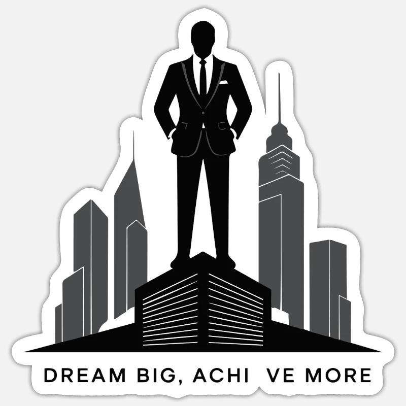 Executive Skyline Ambition Silhouette - Sticker Größe S (10 x 10 cm) - Mattweiß