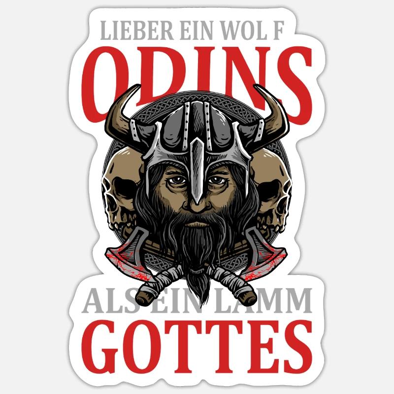 Lieber Ein Wolf Odins Als Ein Lamm Gottes Wikinger Sticker Größe S (10 x 10 cm)