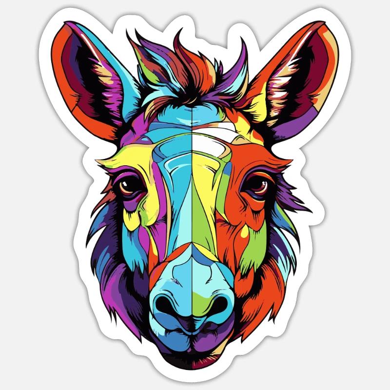 Tête d’Âne - Sticker taille S (10 x 10 cm) - blanc mat