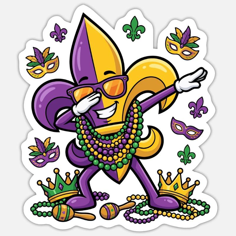 Dabbing Fleur De Lis Mardi Gras Dab Fleur De Lis Sticker size S (10 x 10 cm)