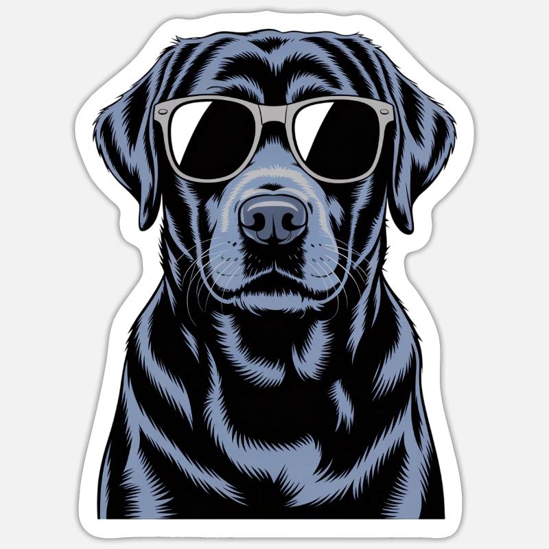 Black Labrador - Sticker size S (10 x 10 cm) - white matte