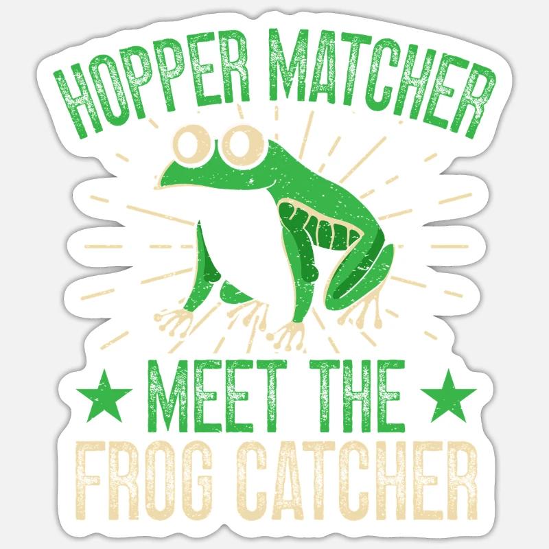 Frog Catcher Hopper Matcher Frog - Sticker Größe S (10 x 10 cm) - Mattweiß