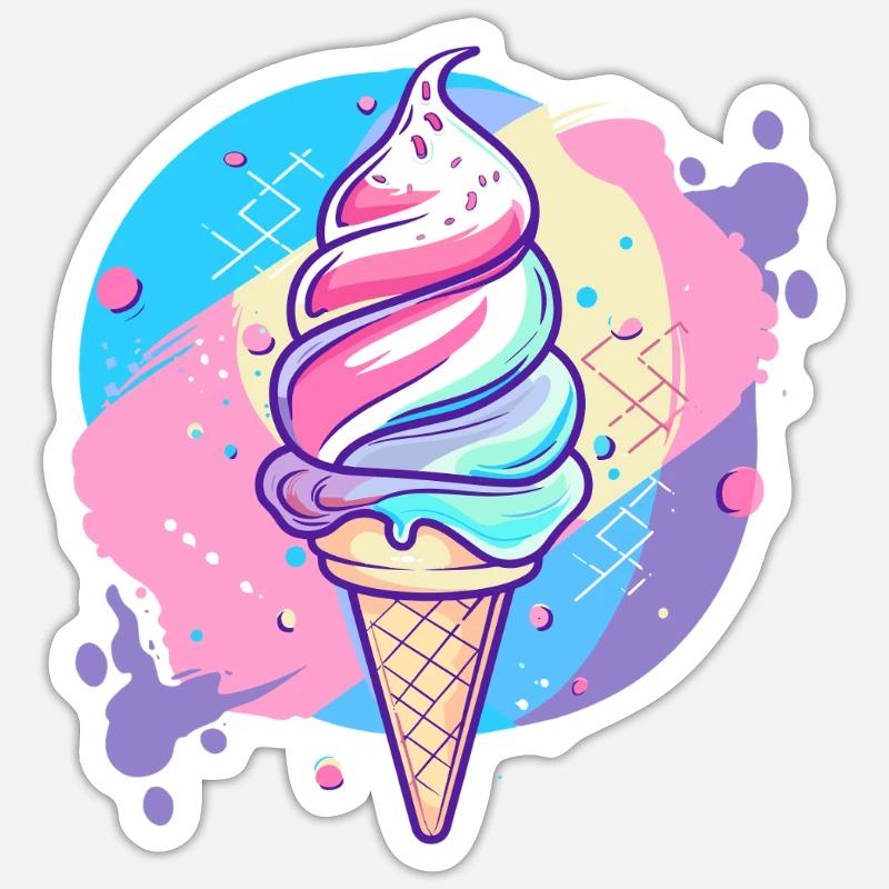 eiscreme - Sticker size S (10 x 10 cm) - white matte
