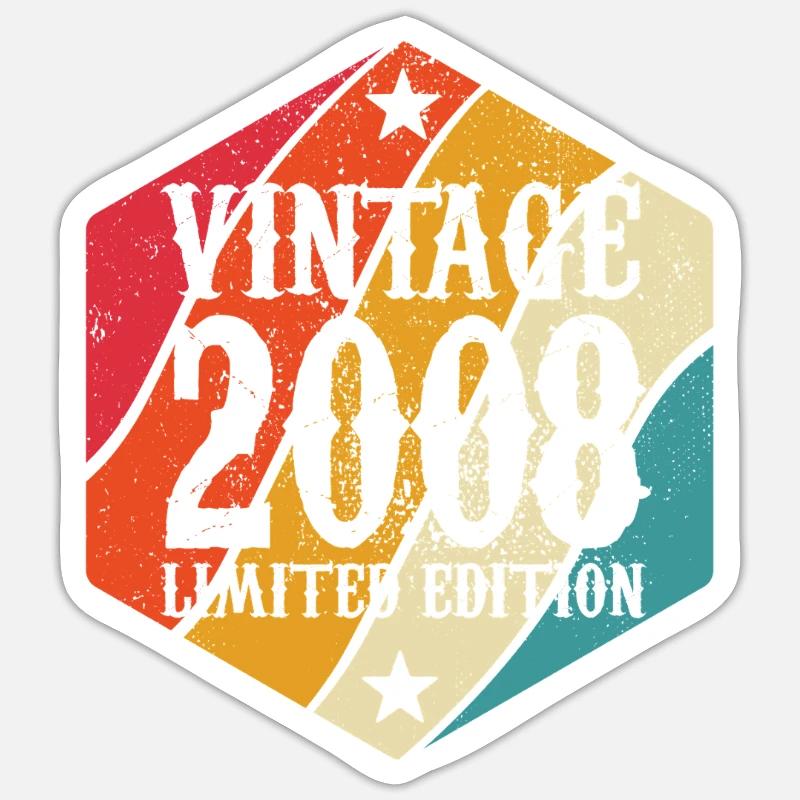Édition limitée cadeau d’anniversaire 2008 - Sticker taille S (10 x 10 cm) - blanc mat