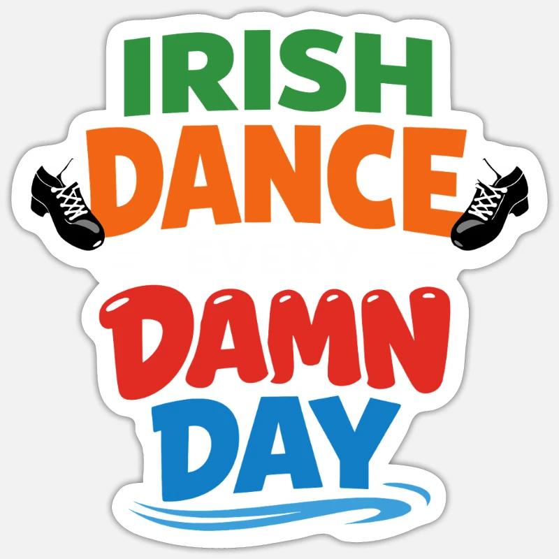 Irish Dance Step-dancing Celtic Fan - Sticker size S (10 x 10 cm) - white matte