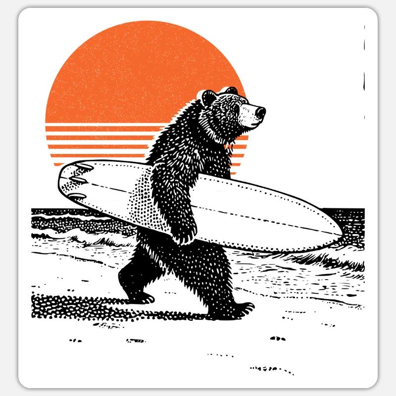 Bear with board Sticker size S (10 x 10 cm)
