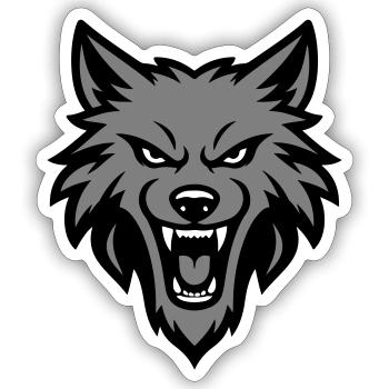 Wolf Kopf Logo - Sticker Größe S (10 x 10 cm) - Mattweiß - Vorne