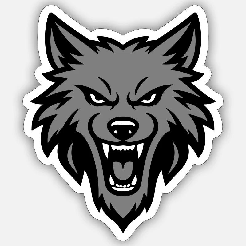 Wolf Head Logo - Sticker size S (10 x 10 cm) - white matte