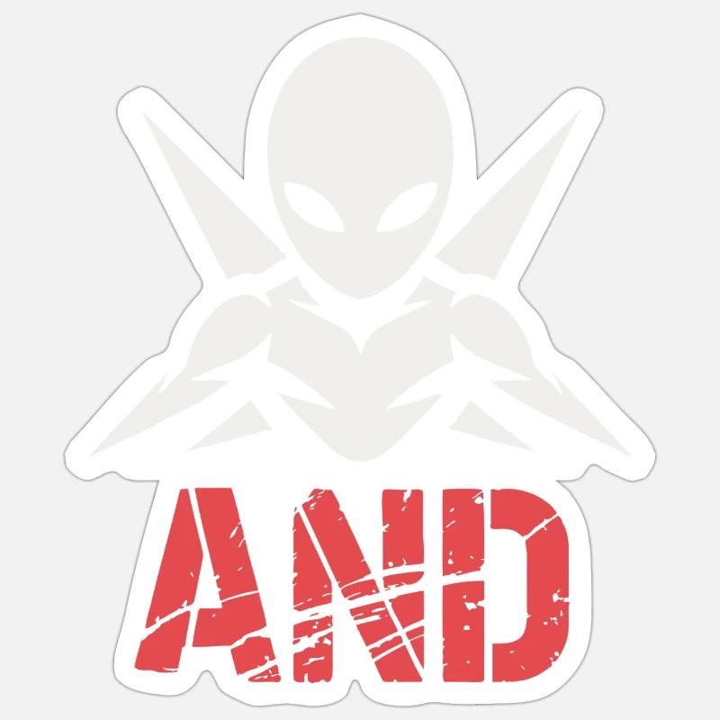 Alien Ninja Emblem - Sticker size S (10 x 10 cm) - white matte