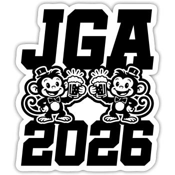 Jga 2026 Bachelor Party Monkeys - Sticker size S (10 x 10 cm) - white matte - Front