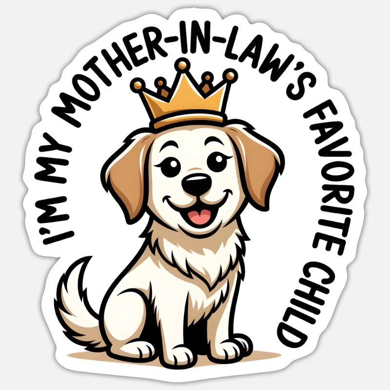 Der Lieblingshund meiner Schwiegermutter - Sticker Größe S (10 x 10 cm) - Mattweiß