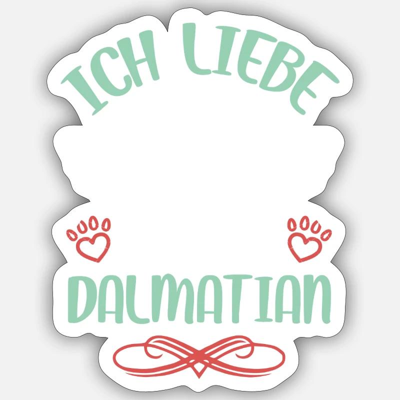 Ich liebe Dalmatian Engel - Sticker Größe S (10 x 10 cm) - Mattweiß