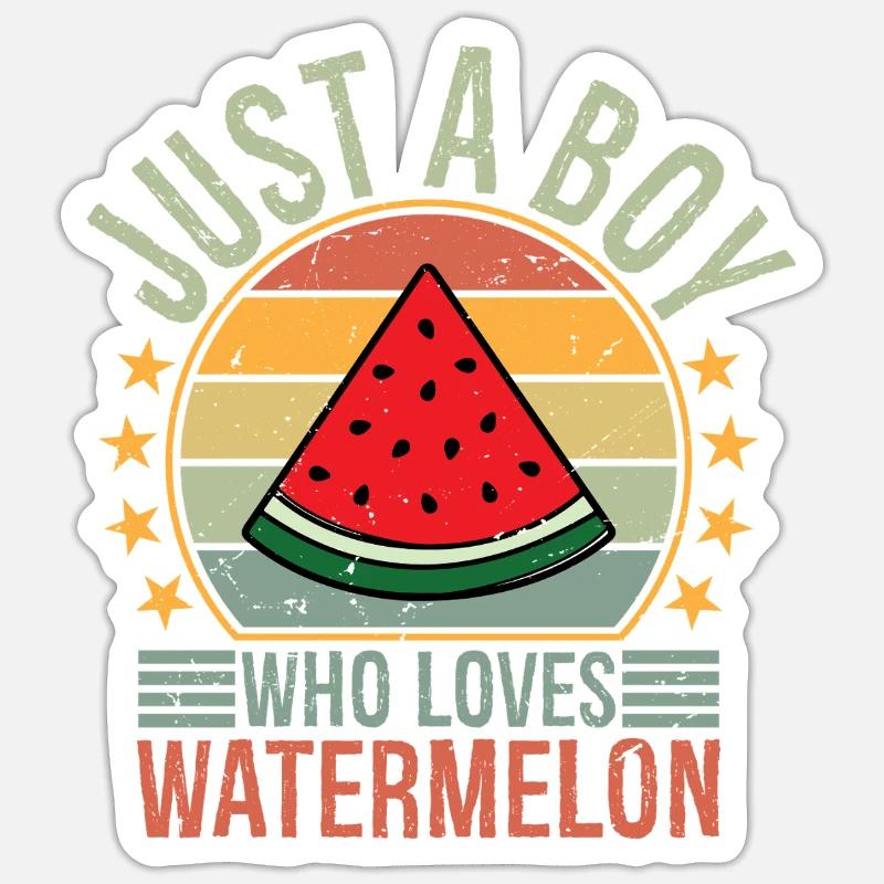 Juste un garçon qui adore la pastèque Sticker taille S (10 x 10 cm)