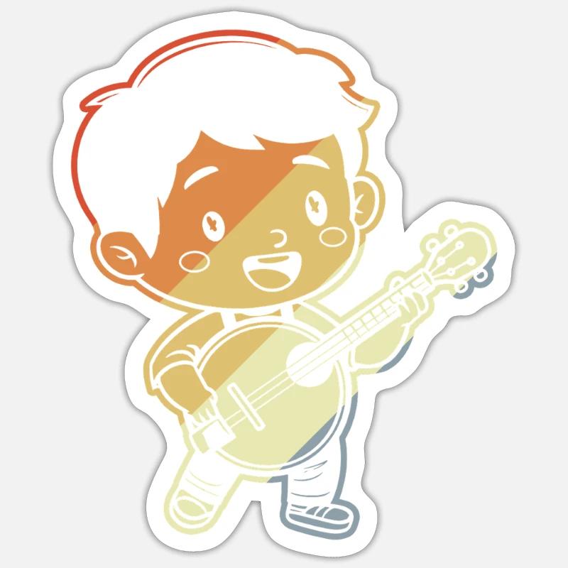 Little Banjoist Comic - Sticker size S (10 x 10 cm) - white matte