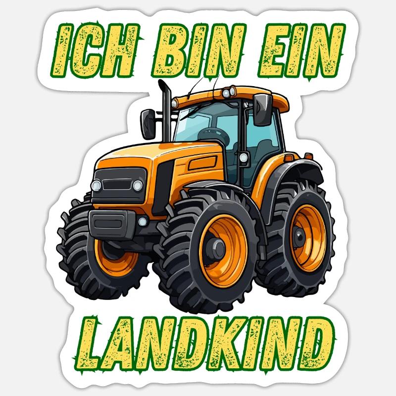 Traktor Design - Ich bin ein Landkind Sticker Größe S (10 x 10 cm)