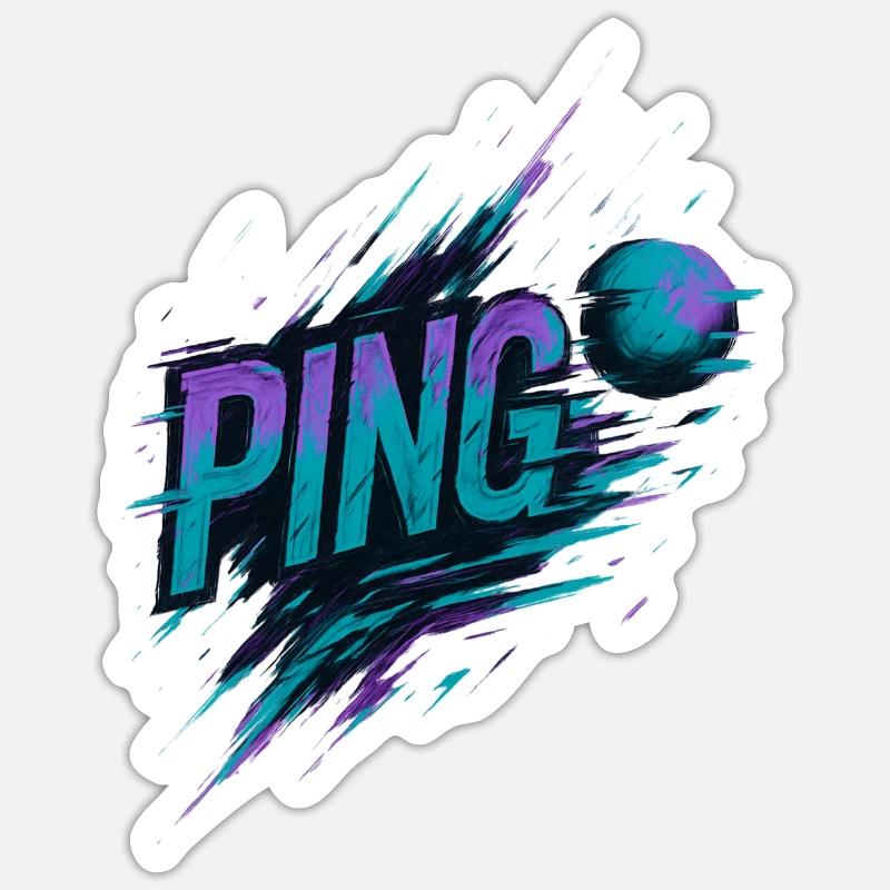 Ping Pong - Tennis de Table - Sticker taille S (10 x 10 cm) - blanc mat