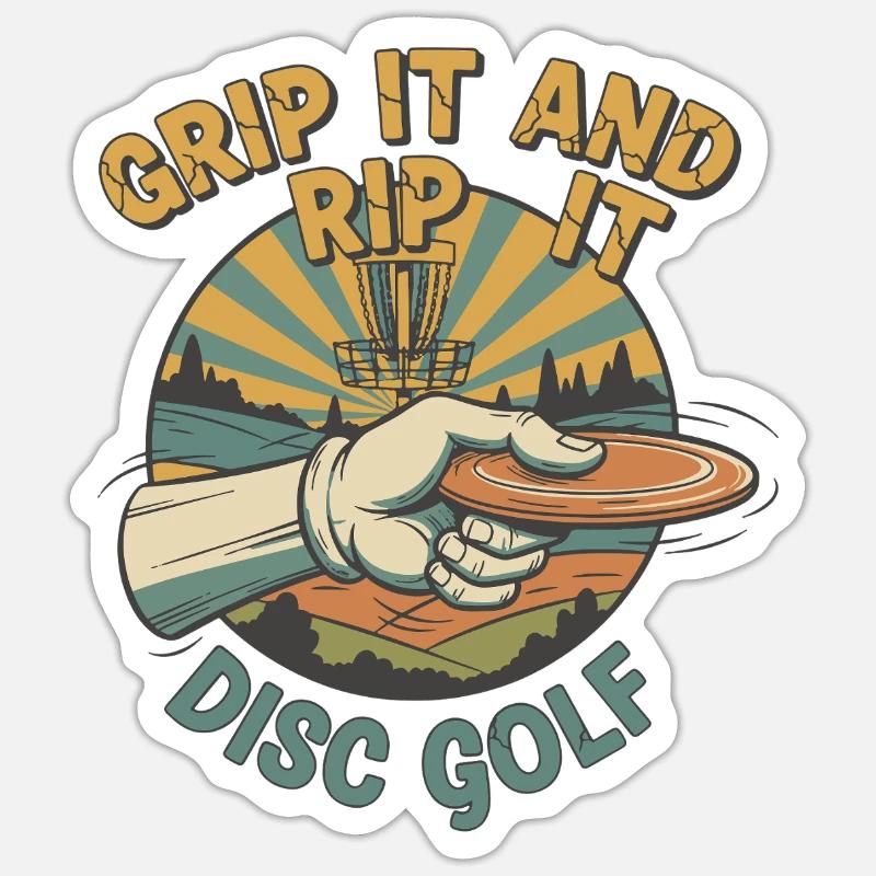 Saisis-le et déchire Disc Golf Flying Disc Sticker taille S (10 x 10 cm)
